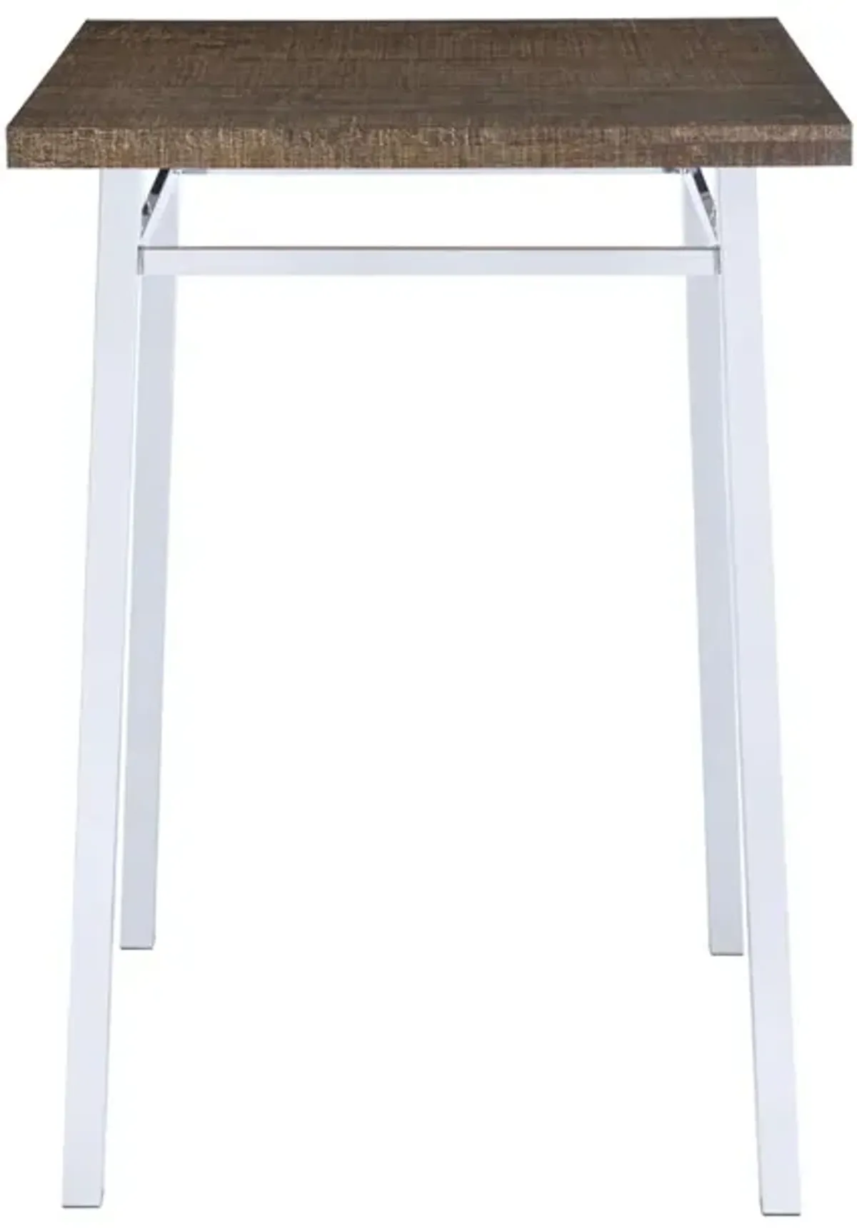 Nadia - Chrome Bar Table - Oak / White