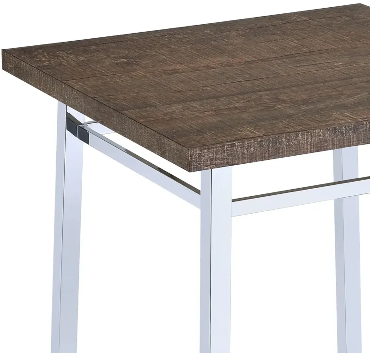 Nadia - Chrome Bar Table - Oak / White