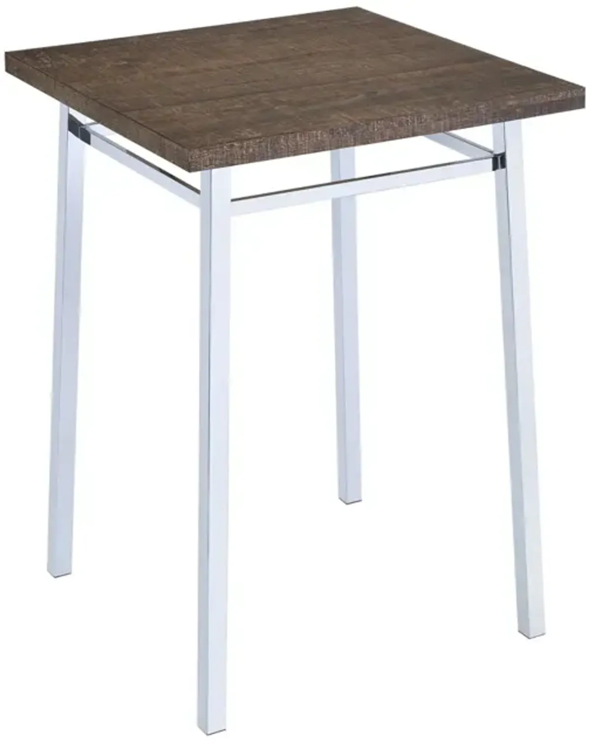 Nadia - Chrome Bar Table - Oak / White