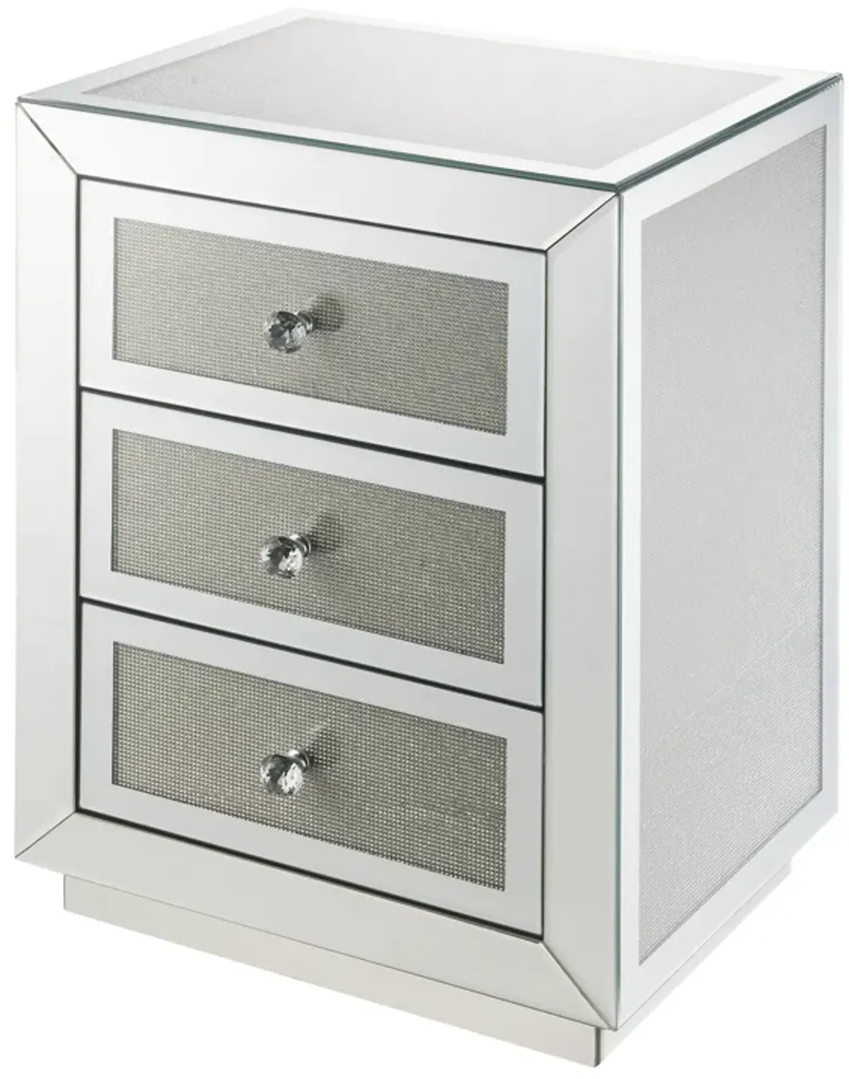 Noralie - Accent Table Mirrored / Faux Dimaonds - Silver