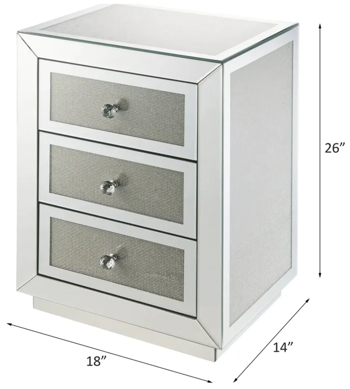 Noralie - Accent Table Mirrored / Faux Dimaonds - Silver