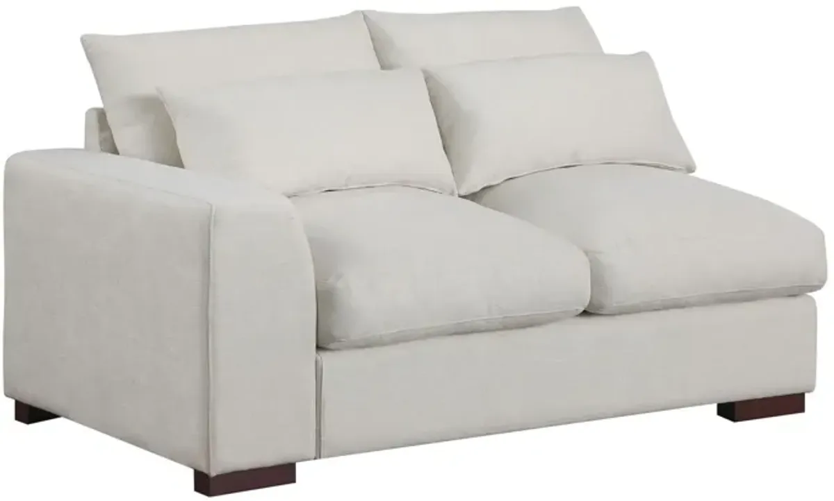 Tatman - Linen Blend Sectional With 2 Ottomans