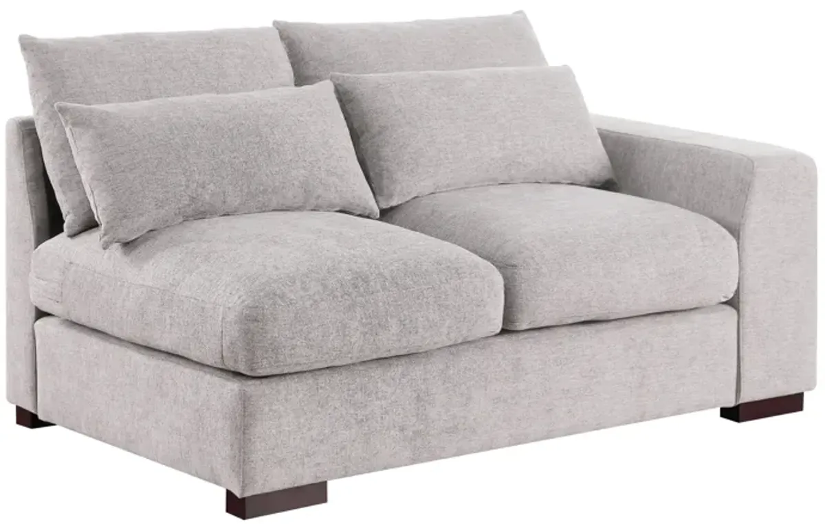 Tatman - Linen Blend Sectional With 2 Ottomans