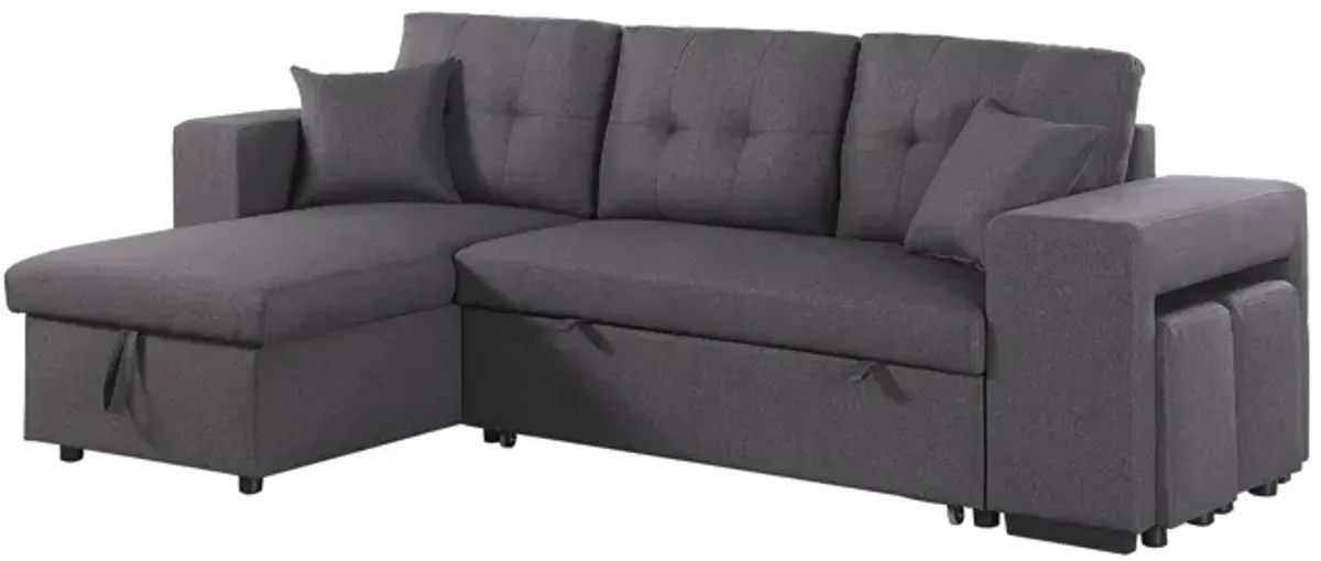 Daniel - Upholstered Reversible Sectional With Pull Out Loveseat