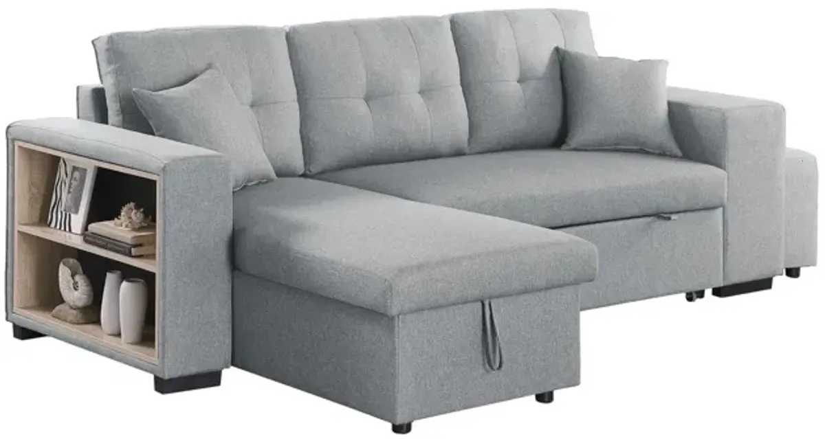 Daniel - Upholstered Reversible Sectional With Pull Out Loveseat