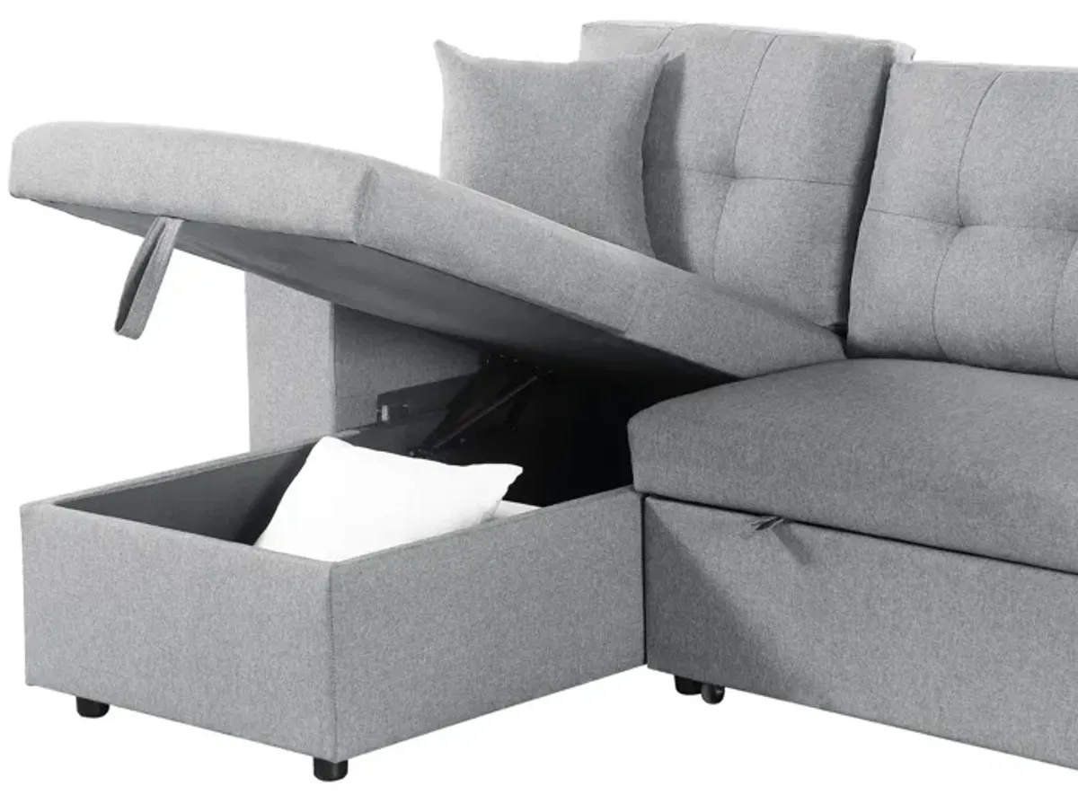 Daniel - Upholstered Reversible Sectional With Pull Out Loveseat