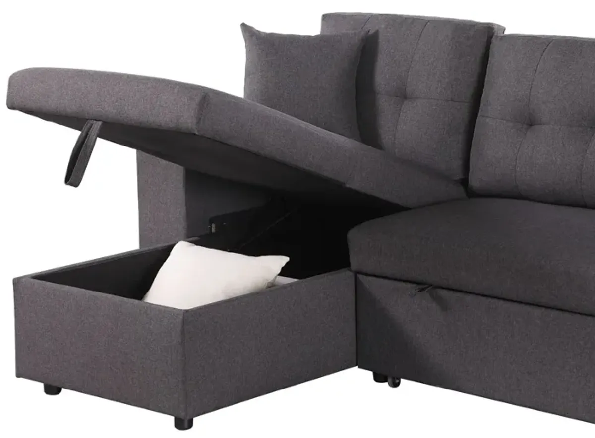 Daniel - Upholstered Reversible Sectional With Pull Out Loveseat