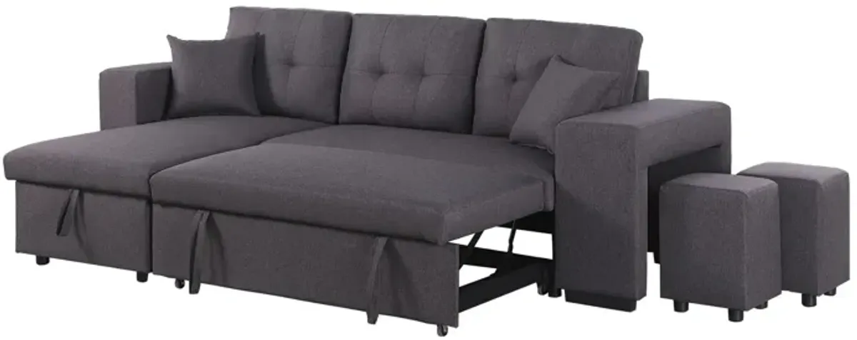 Daniel - Upholstered Reversible Sectional With Pull Out Loveseat