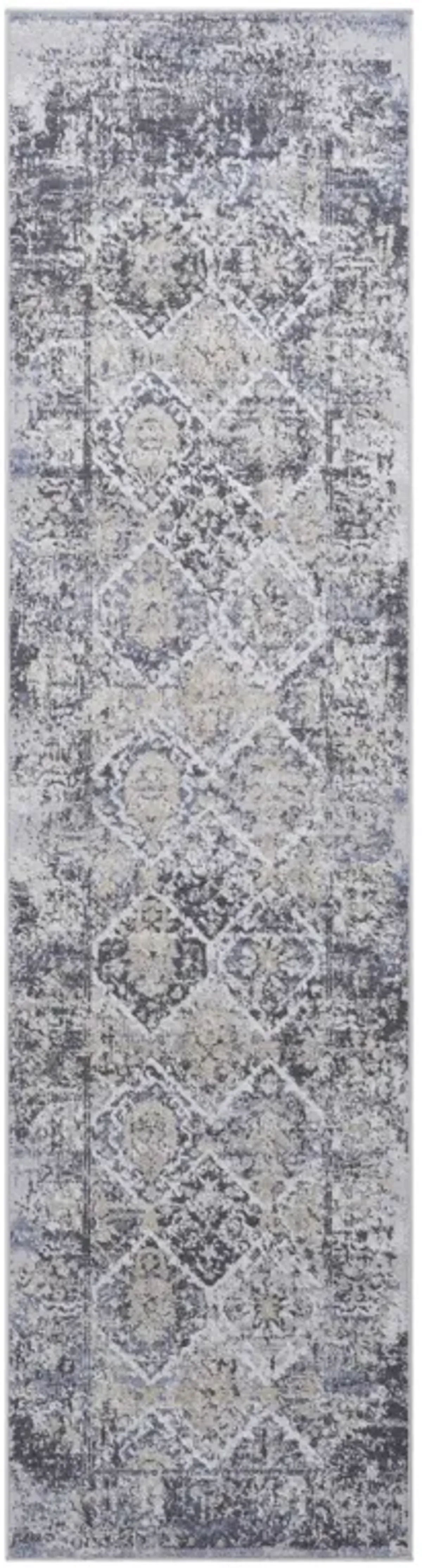 Payas - 2' x 8' Traditional Non-Shedding Stylish And Stain Resistant Area Rug - Gray / Blue