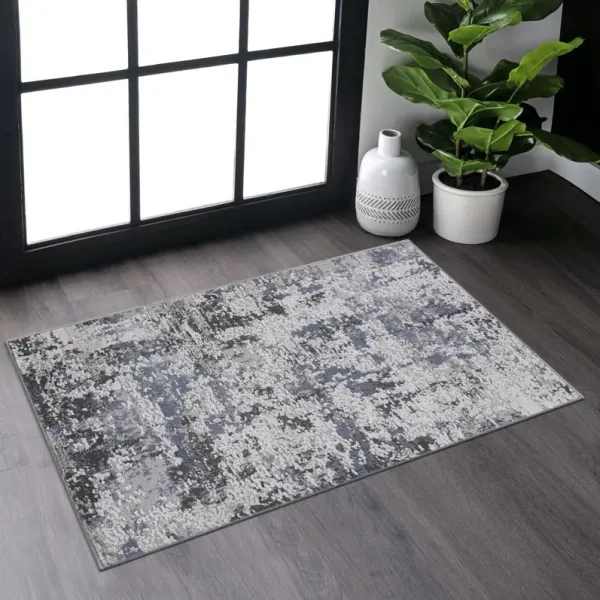 Payas - 2' x 3' Traditional Non-Shedding Stylish And Stain Resistant Area Rug - Gray / Denim