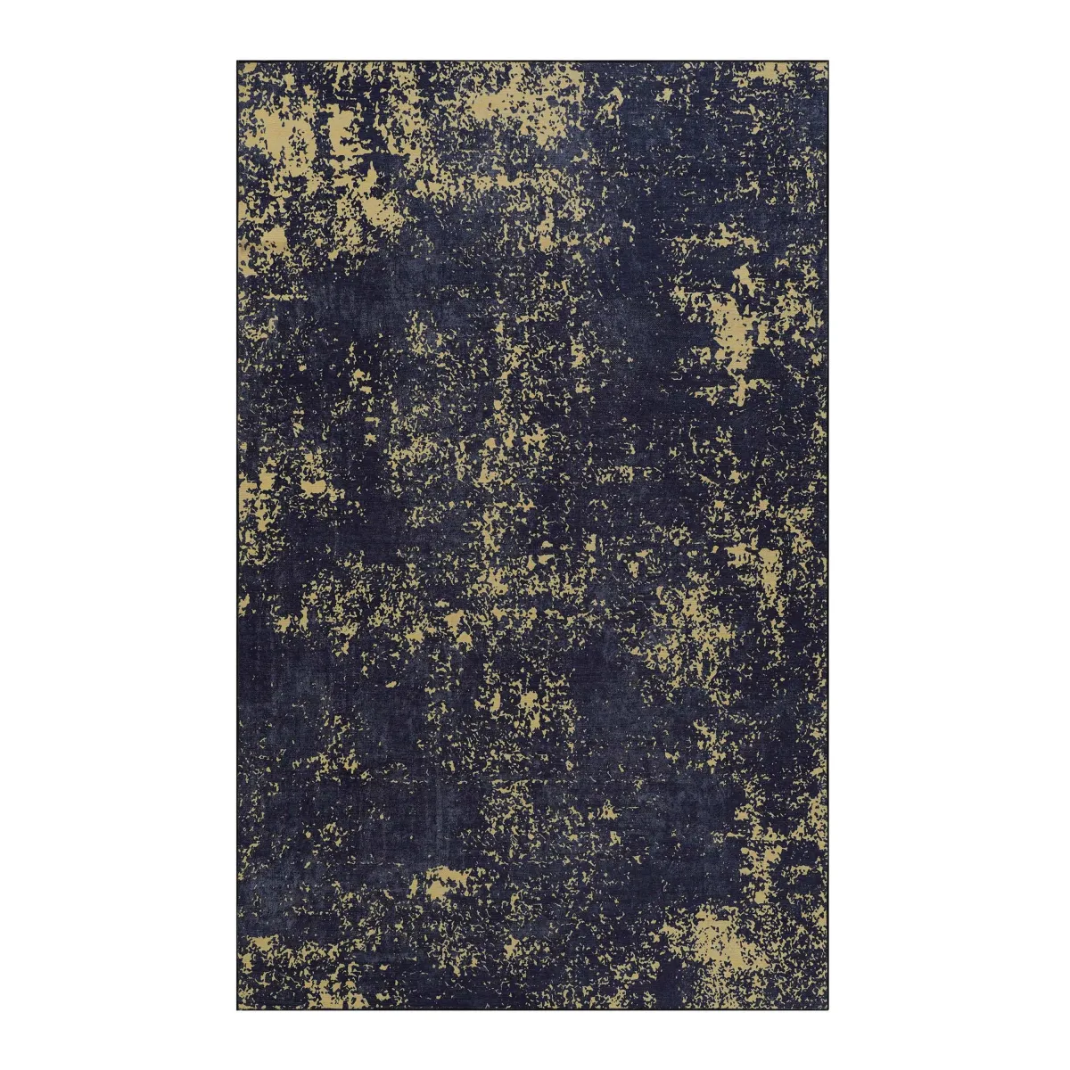 Area Rug, Washable Rug, Low-Pile, Non-Slip, Non-Shedding, Foldable, Kid & Pet Friendly Area Rugs For Living Room, Bedroom, Kitchen, Dining Room Rug, Perfect Gifts - Black / Gold