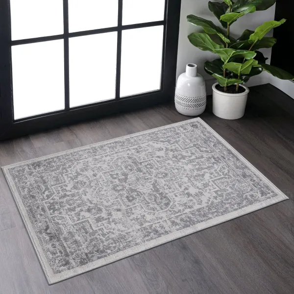 Marfi - 2' x 3' Oriental Non-Shedding Living Room Bedroom Dining Home Office Stylish And Stain Resistant Area Rug