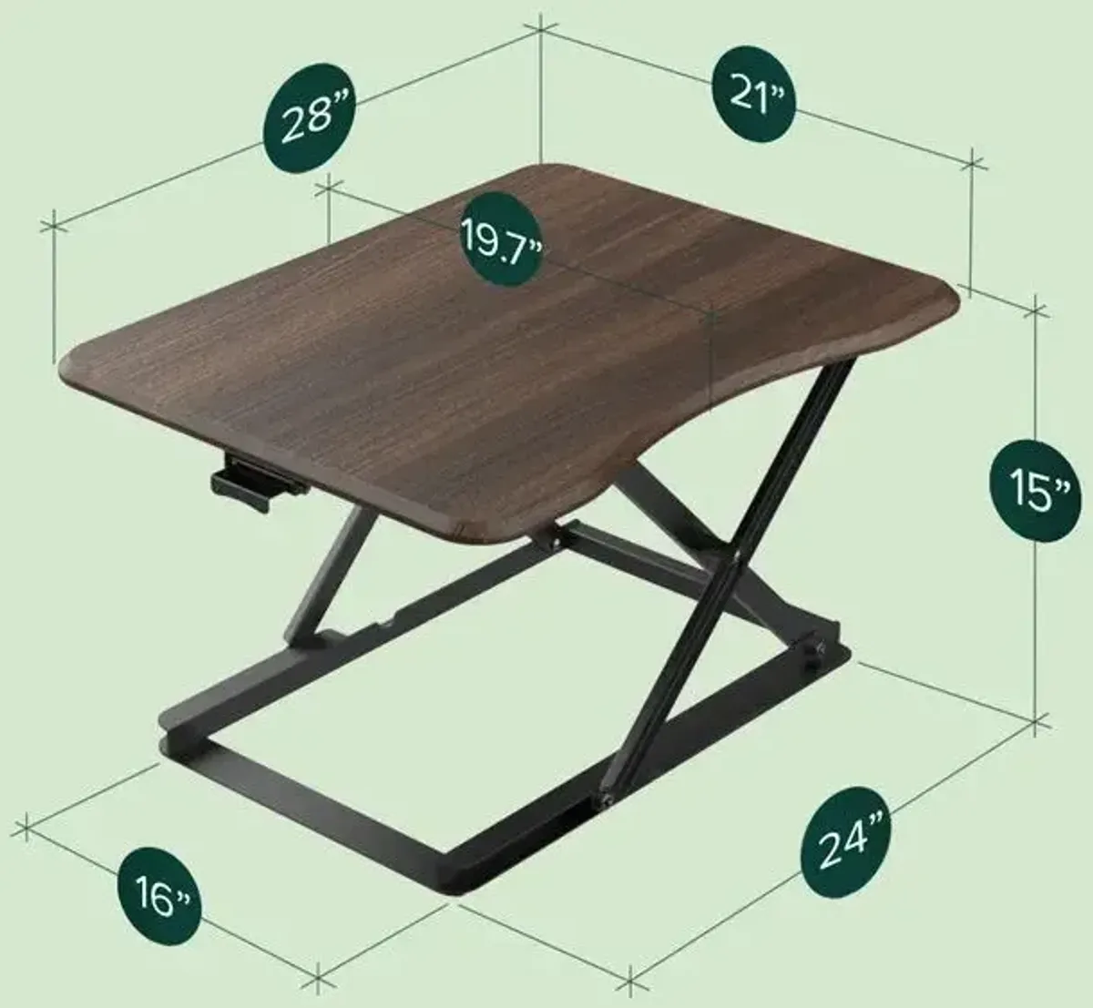 Computer Lifting Desk - Brown / Black