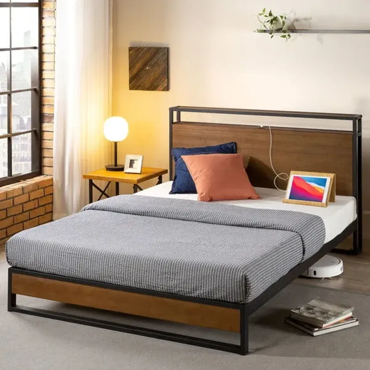 Industrial Rustic Panel Bed Headboard Flat Boxed Option