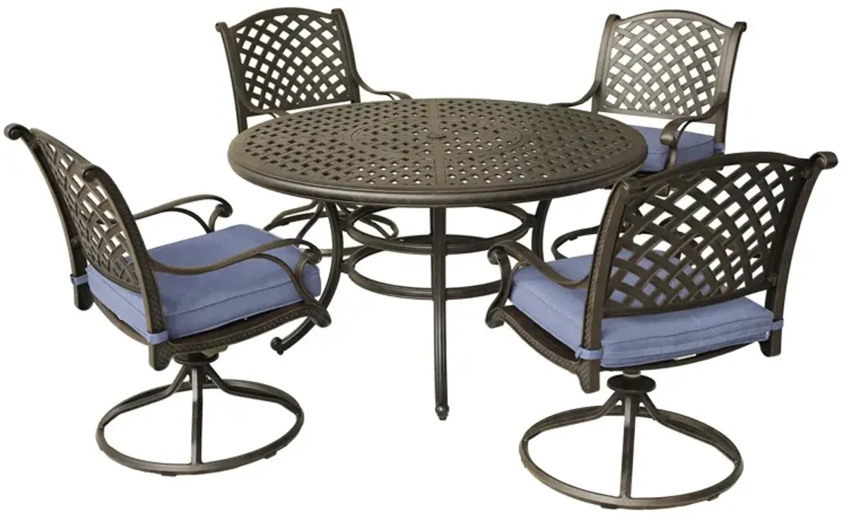 Round 4 Person 51.97" Long Dining Set With Cushions