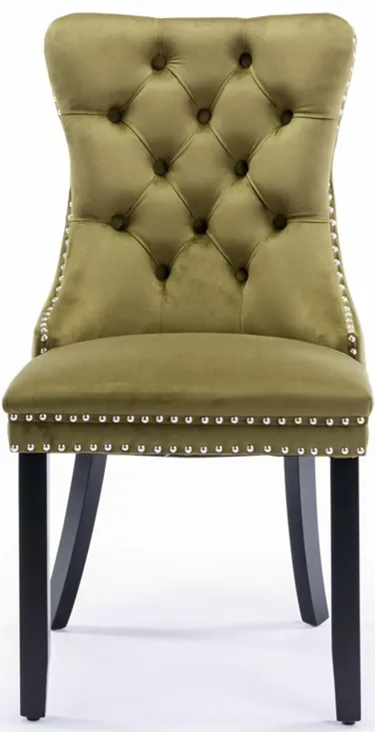 Nikki - Modern, High-End Tufted Solid Wood Contemporary Velvet Upholstered Dining Chair With Wood Legs Nailhead Trim (Set of 2)