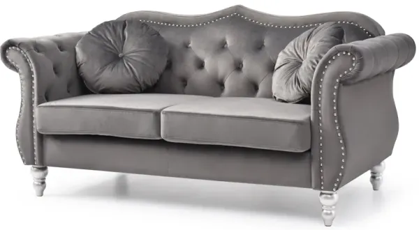 Stylish Flared Arm Loveseat