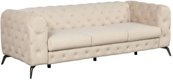 Velvet Upholstered Sofa With Sturdy Metal Legs, Modern Sofa Couch With Button Tufted Back, 3 Seater Sofa Couch For Living Room, Apartment, Home Office
