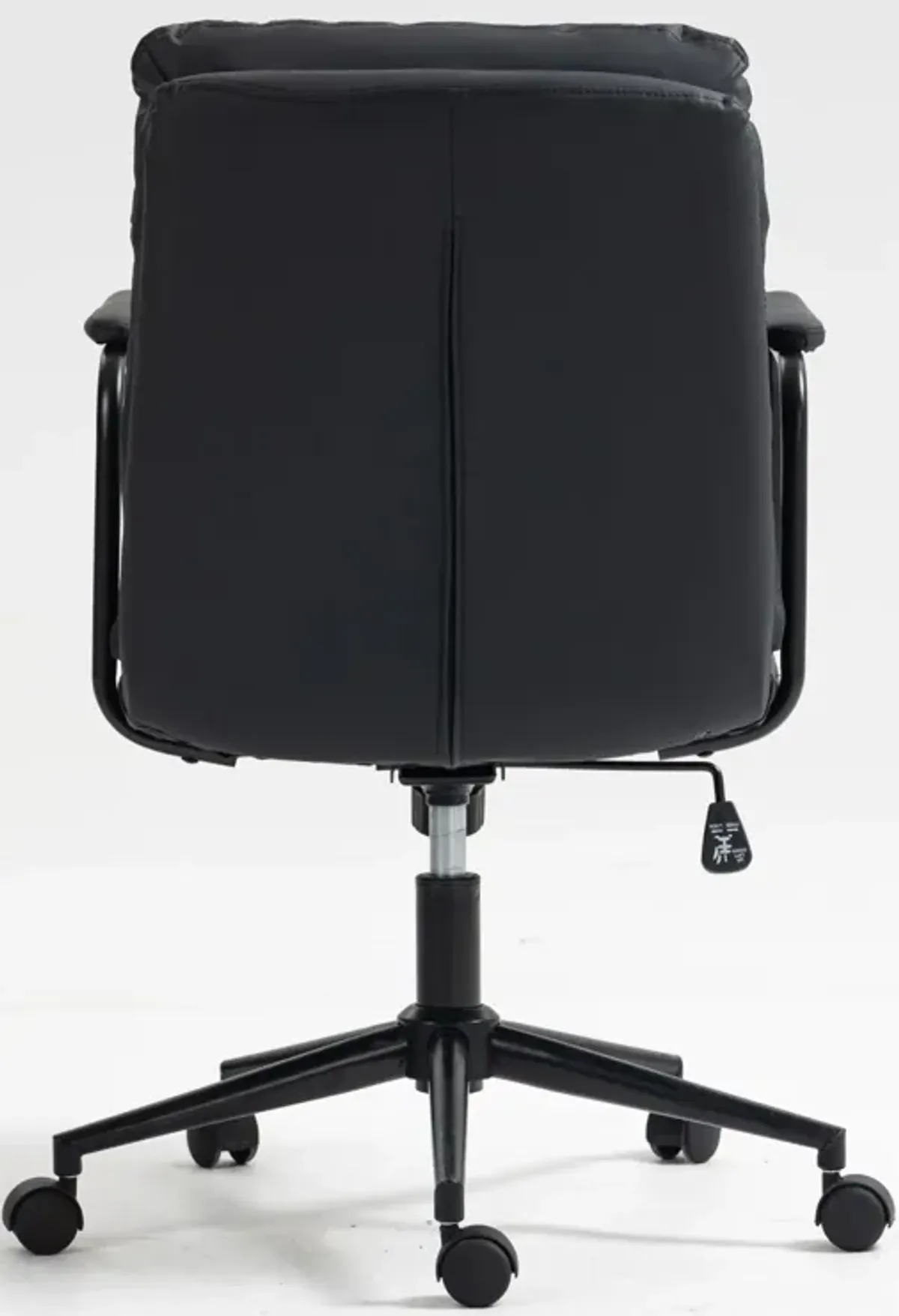 Office Chair, Mid Back Home Office Desk Task Chair With Wheels And Arms Ergonomic PU Leather Computer Rolling Swivel Chair With Padded Armrest