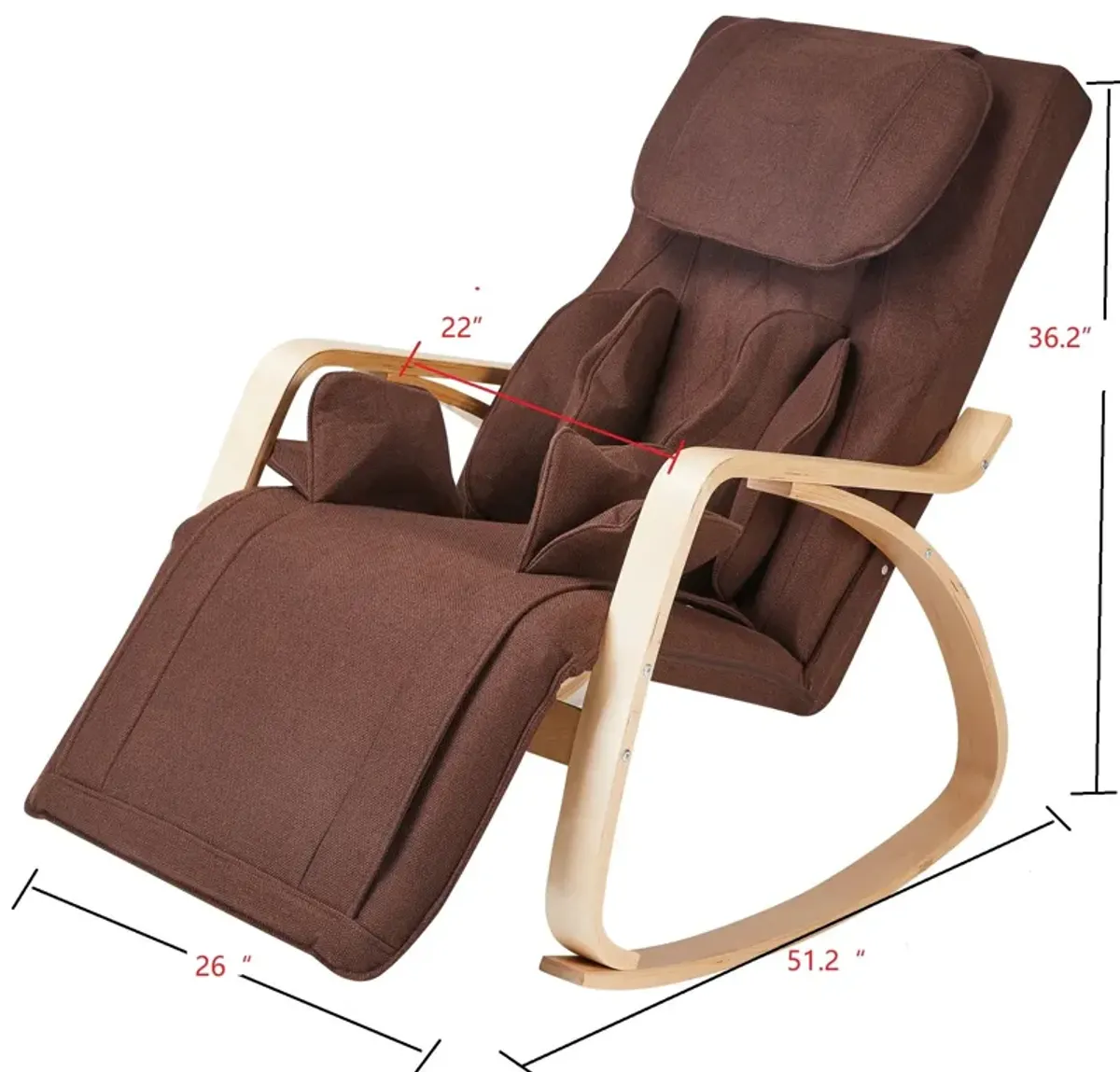 Full Massage Function Air Pressure Comfortable Relax Rocking Chair, Lounge Chair Relax Chair - Brown