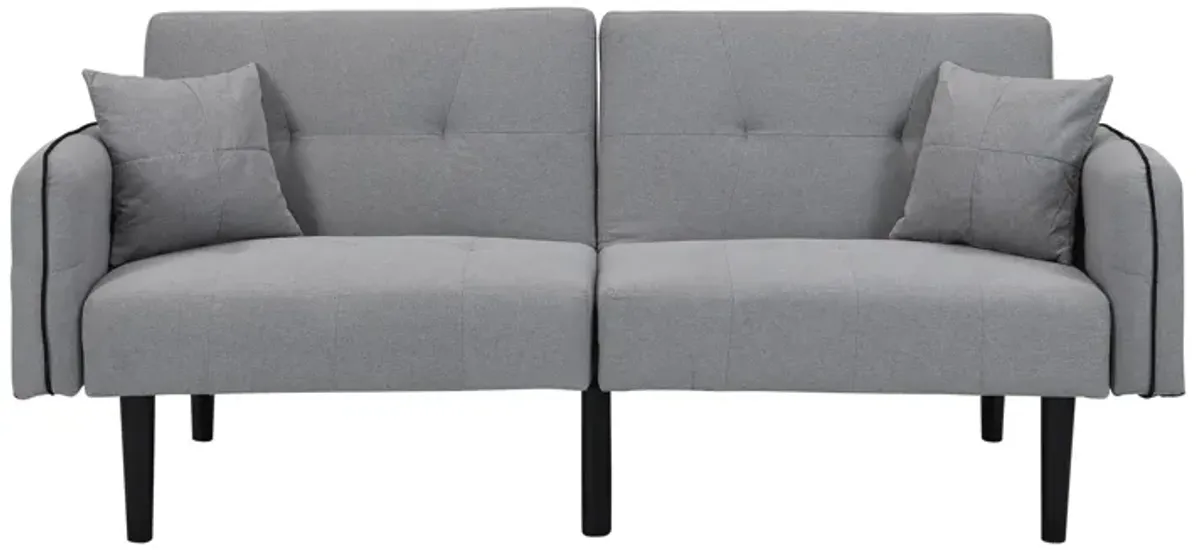 Folding Ottoman Sofa Bed With Stereo - Gray Fabric