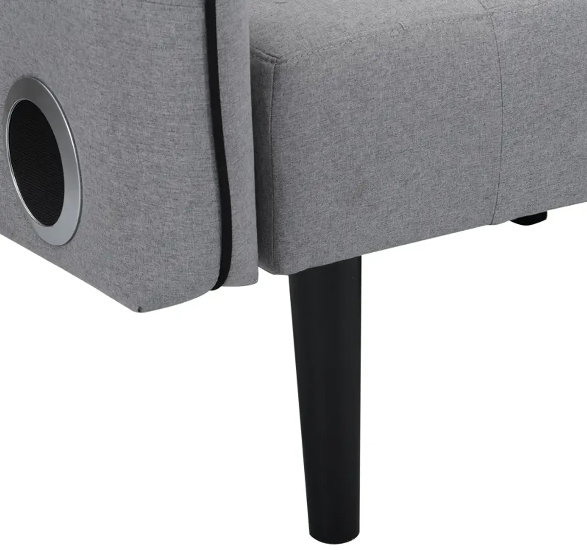 Folding Ottoman Sofa Bed With Stereo - Gray Fabric