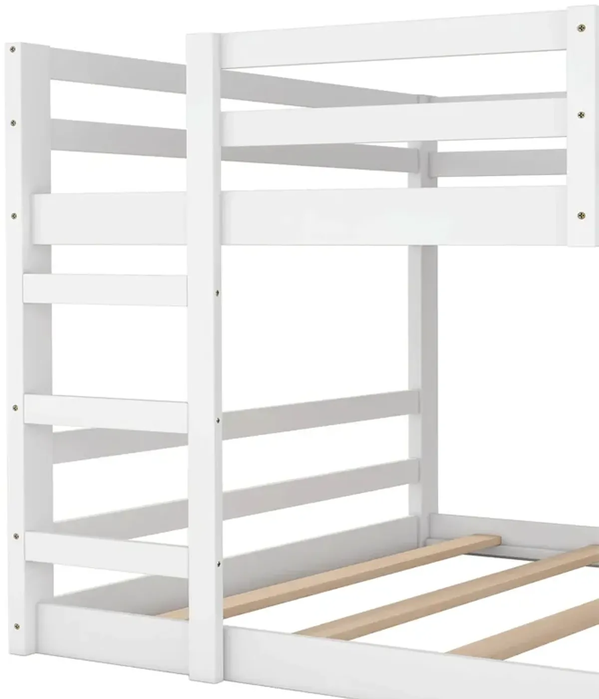 Full Over Full Bunk Bed With Ladder - White