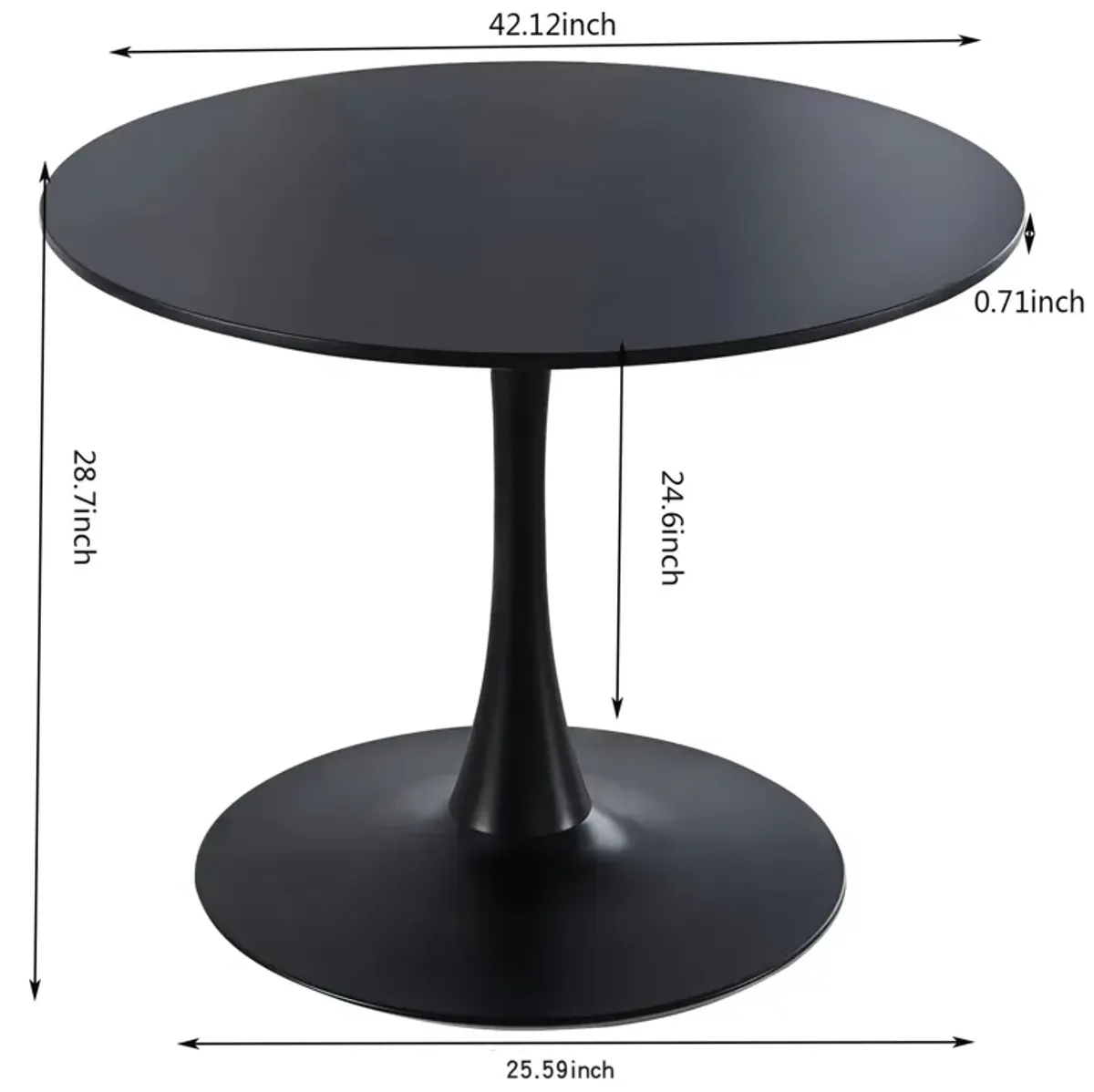 Tulip Table Mid-Century Dining Table With Round MDF Table Top, Pedestal Dining Table, End Table Leisure Coffee Table