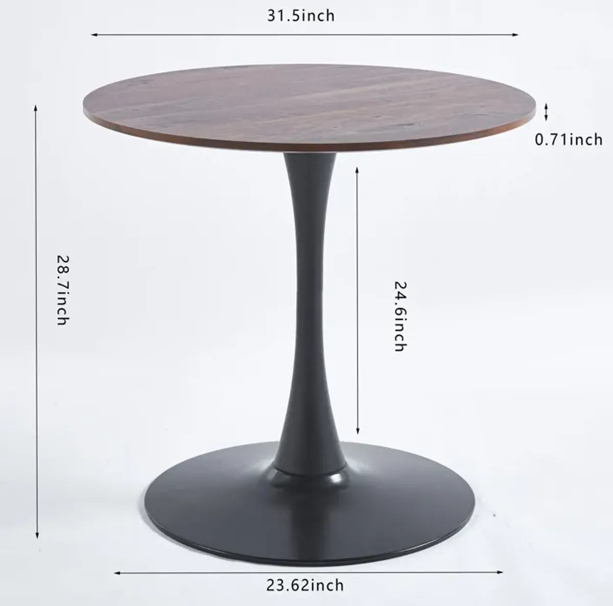 Tulip Table Mid-Century Dining Table With Round MDF Table Top, Pedestal Dining Table, End Table Leisure Coffee Table