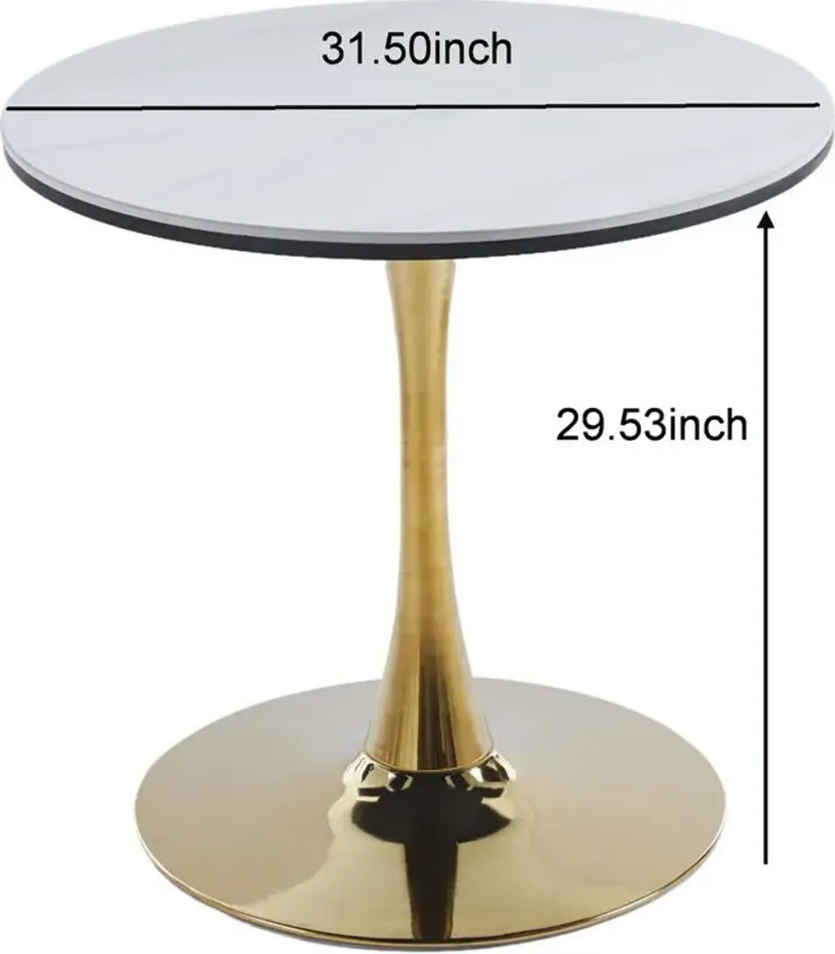 Tulip Table Mid-Century Dining Table With Round MDF Table Top, Pedestal Dining Table, End Table Leisure Coffee Table