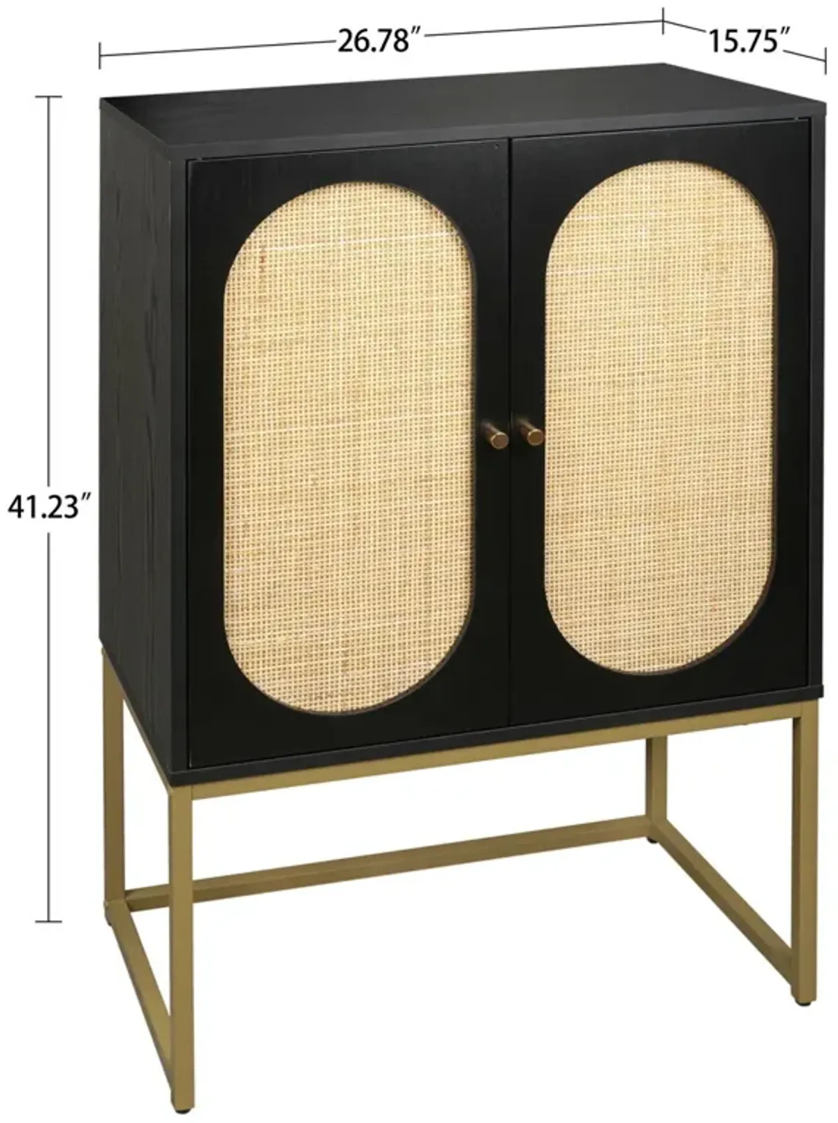 2 Door High Cabinet, Natural Rattan 2 Door High Cabinet, Built-In Adjustable Shelf, Free Standing Cabinet For Living Room Bedroom, Hallway