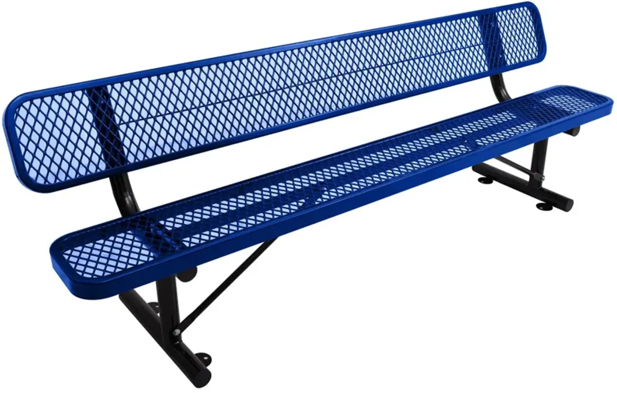 6' Outdoor Steel Bench With Backrest