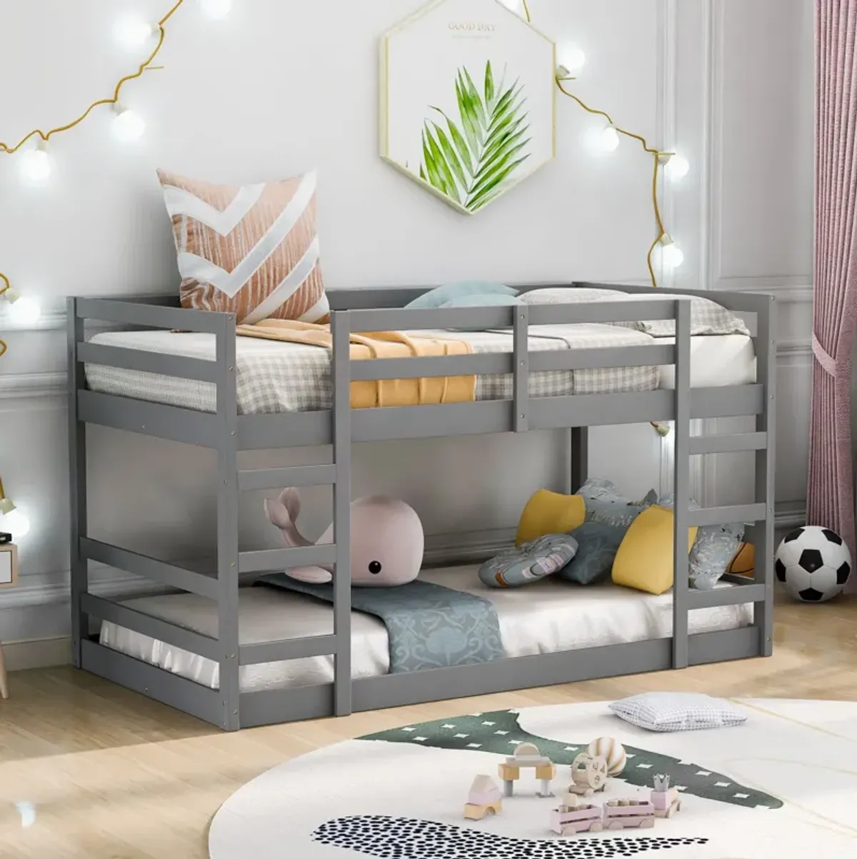 Twin Over Twin Bunk Bed With Ladder