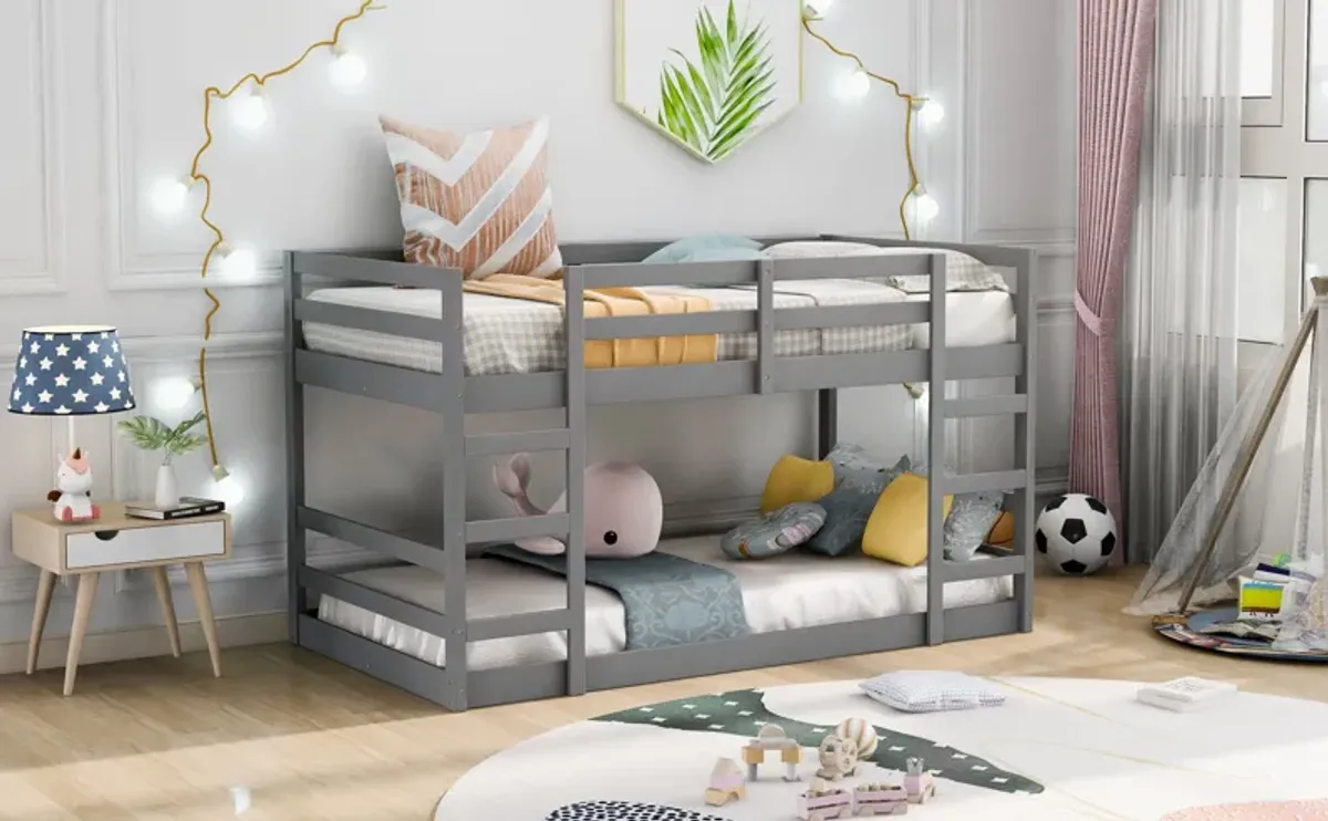 Twin Over Twin Bunk Bed With Ladder