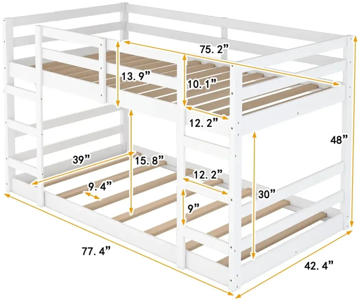 Twin Over Twin Bunk Bed With Ladder