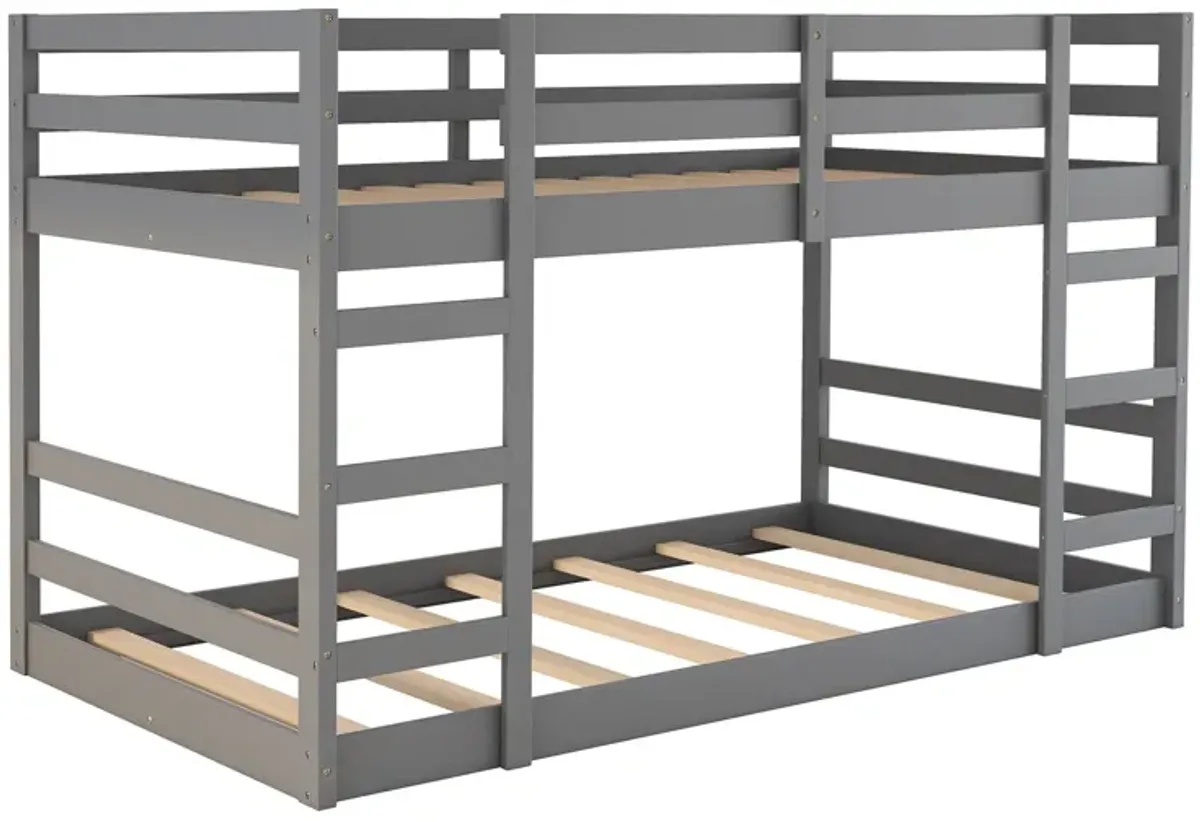 Twin Over Twin Bunk Bed With Ladder