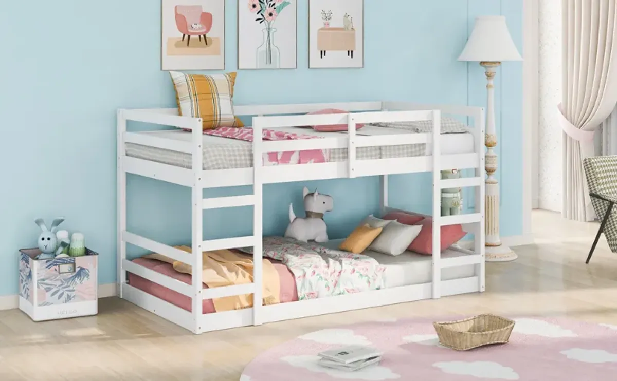 Twin Over Twin Bunk Bed With Ladder