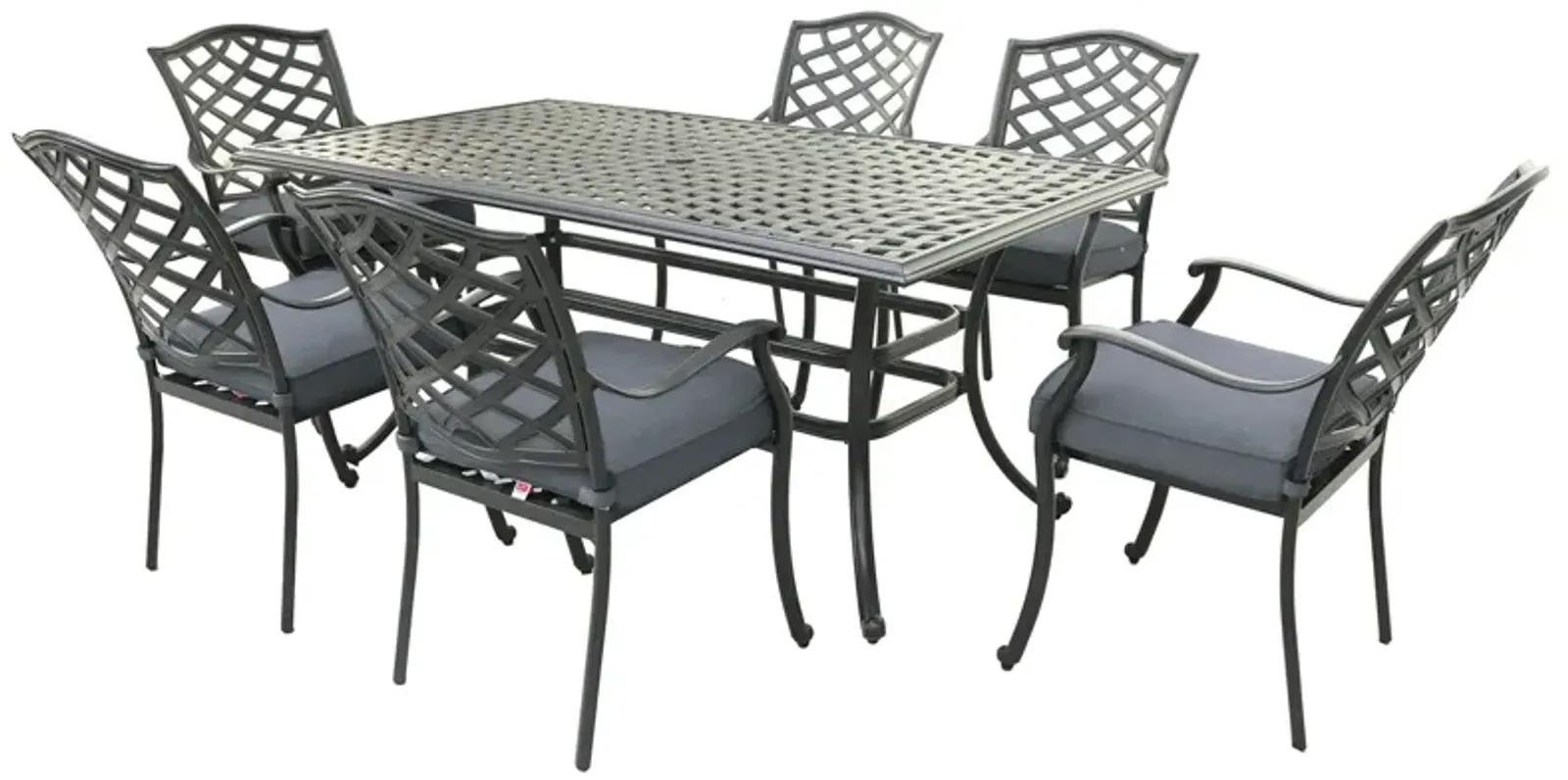 Rectangular Aluminum Dining Set With Cushions