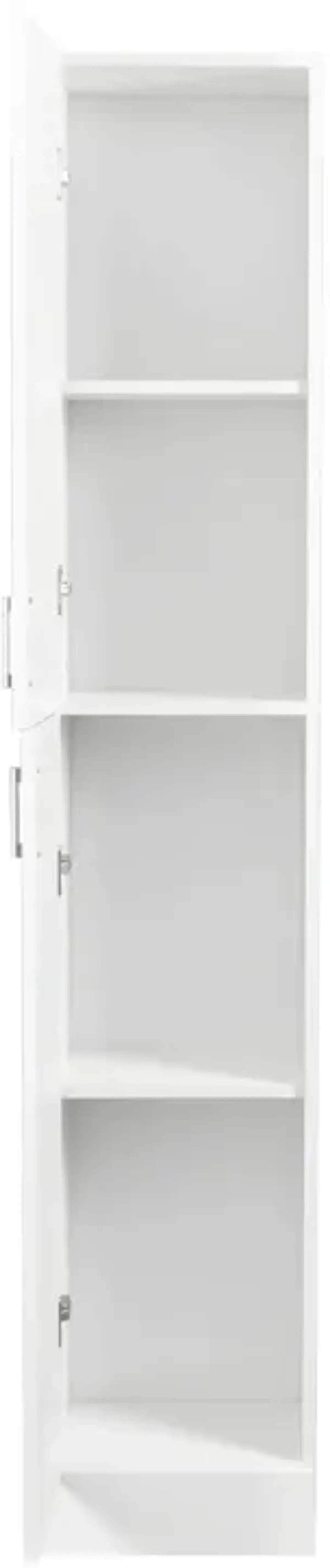 Freestanding Cabinet With Inadjustable Shelves And Two Doors For Kitchen, Dining Room - White