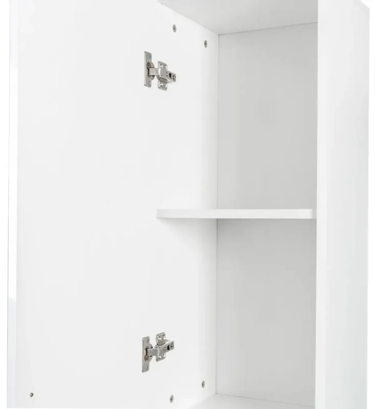 Freestanding Cabinet With Inadjustable Shelves And Two Doors For Kitchen, Dining Room - White