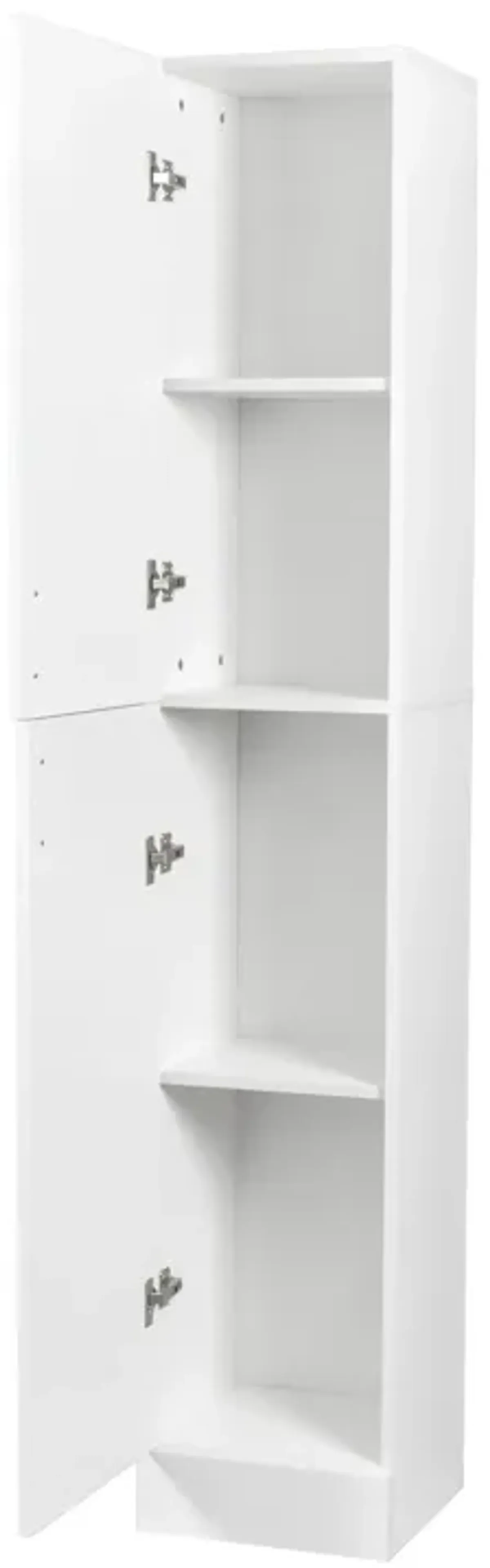 Freestanding Cabinet With Inadjustable Shelves And Two Doors For Kitchen, Dining Room - White