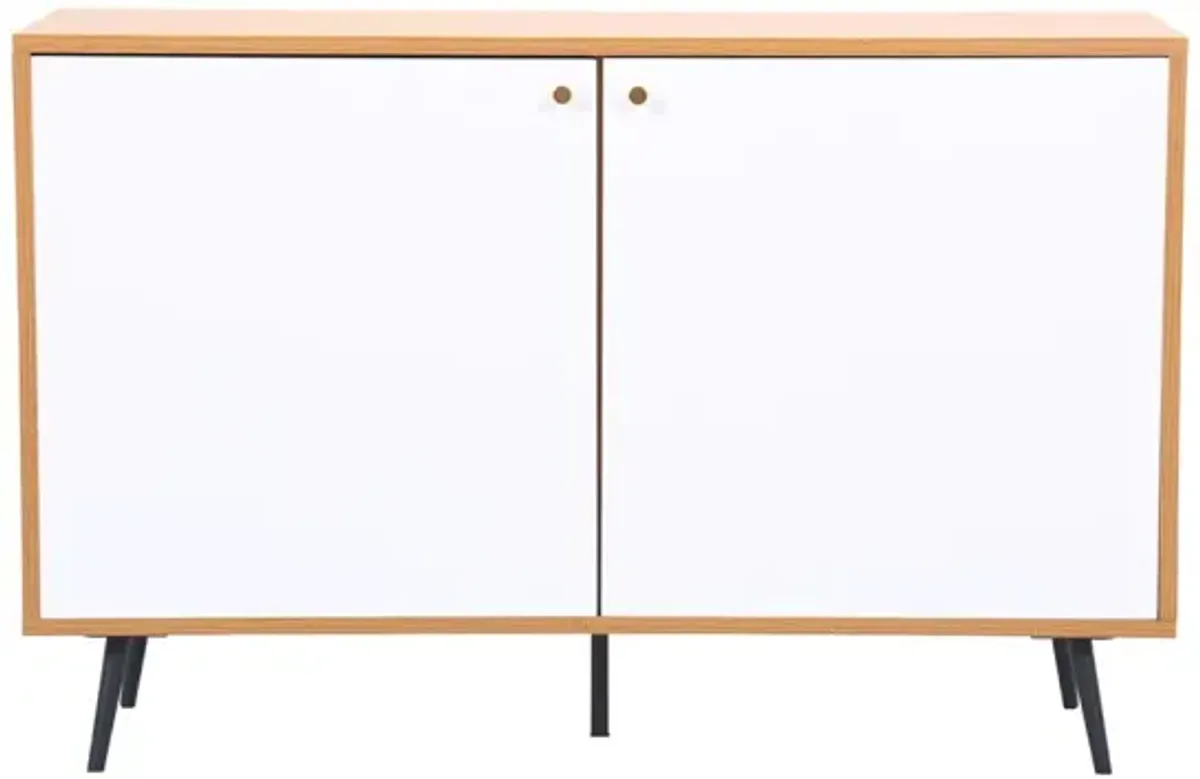 Carlotta - Storage Console Cabinet Table - Light Brown And White