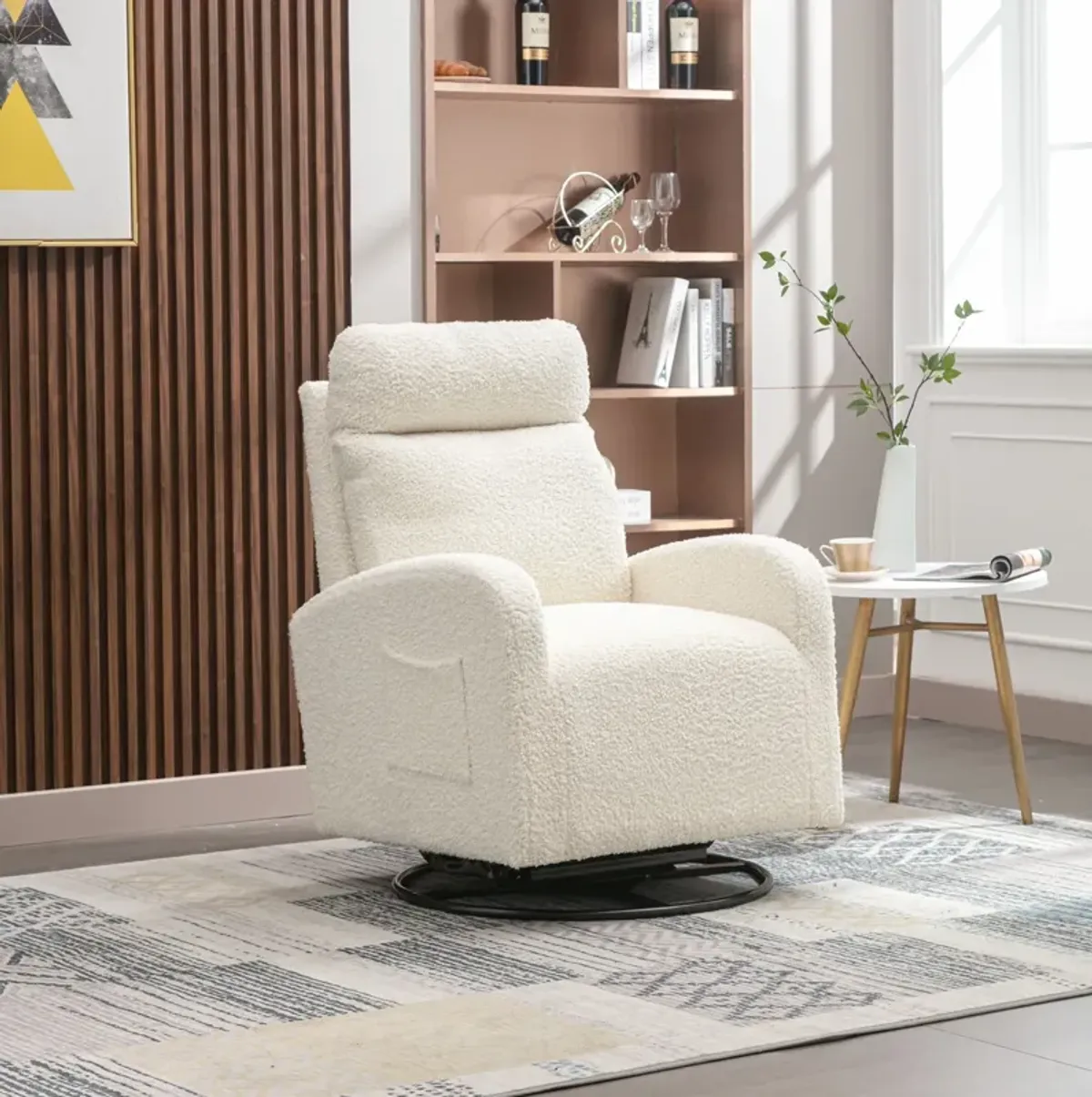 Jiada - Upholstered Swivel Glider Rocking Chair For Nursery Modern Style One Left Bag