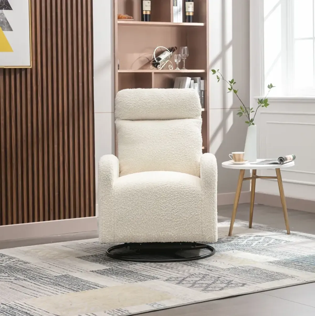 Jiada - Upholstered Swivel Glider Rocking Chair For Nursery Modern Style One Left Bag