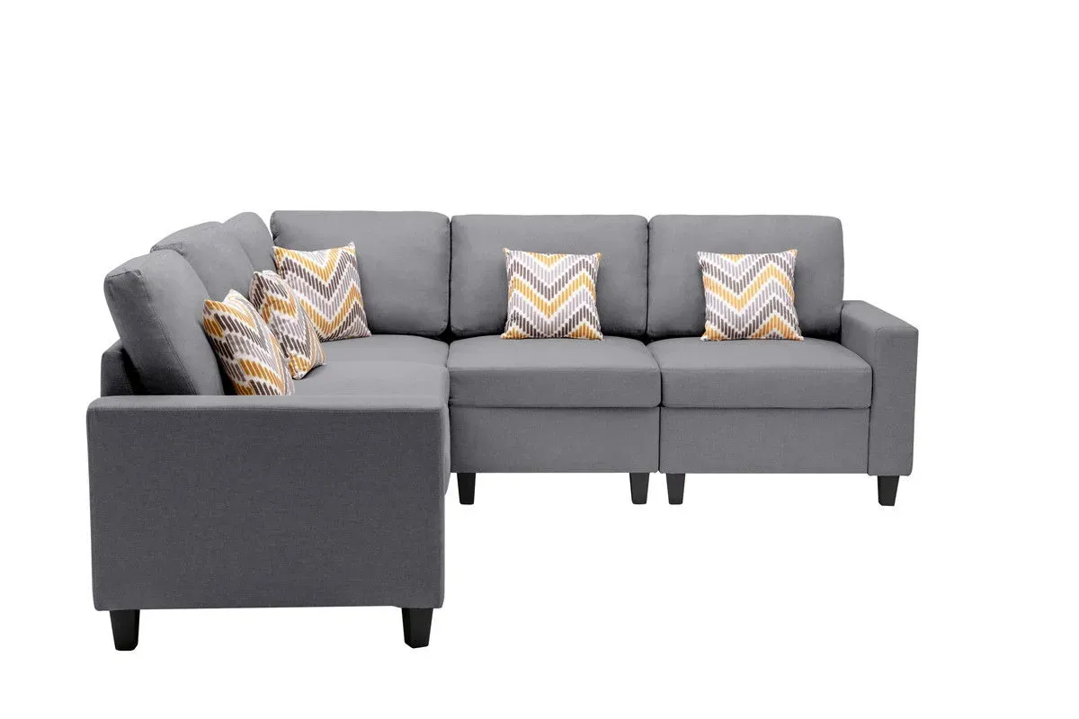 Nolan - Fabric 5 Piece Sectional Sofa With Interchangeable Legs