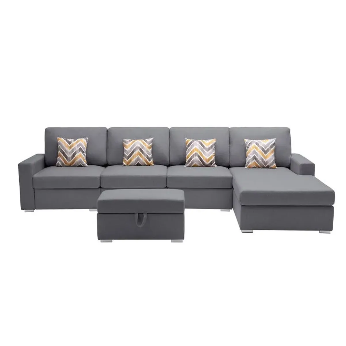 Nolan - Fabric 5 Piece Sectional Sofa With Interchangeable Legs