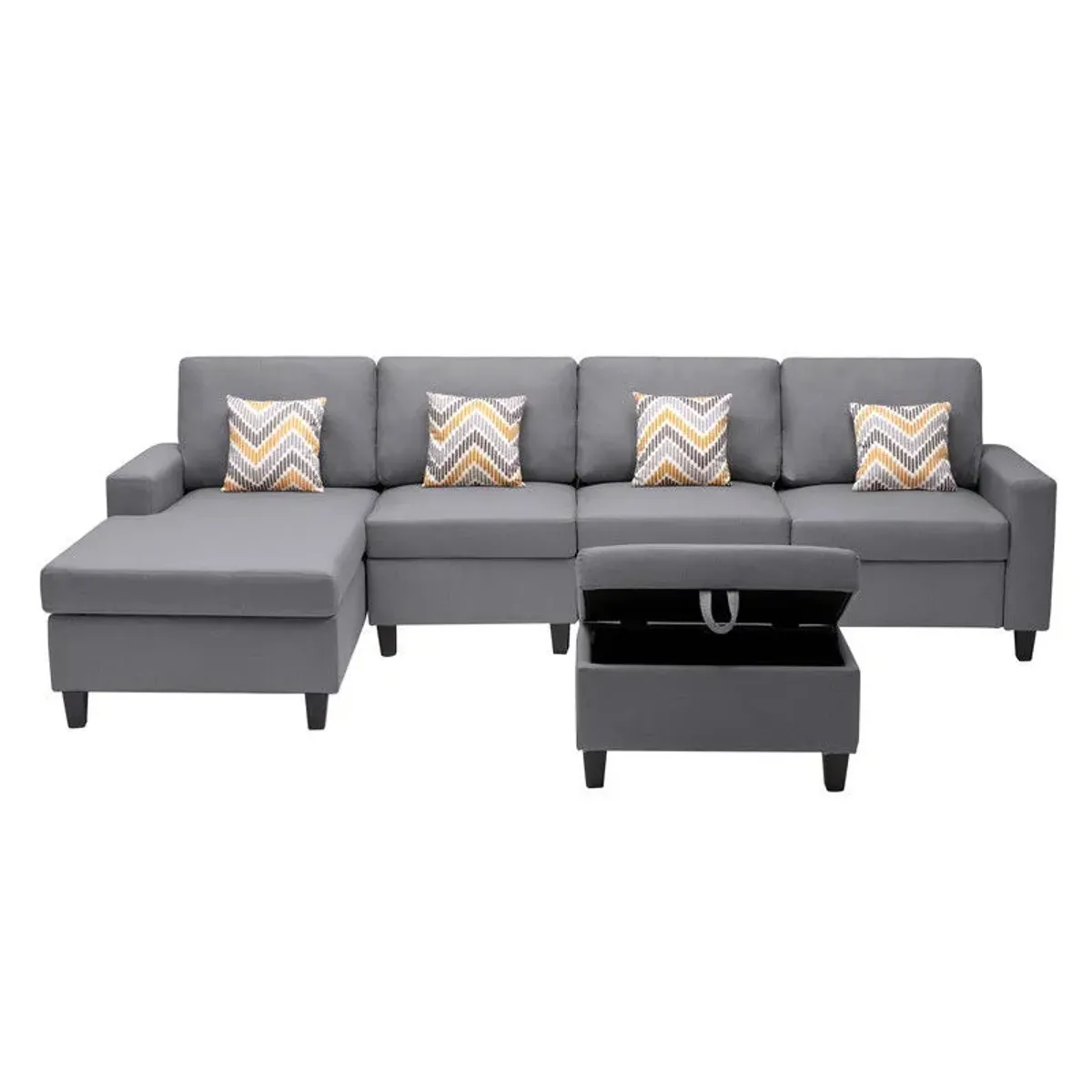 Nolan - Fabric 5 Piece Sectional Sofa With Interchangeable Legs