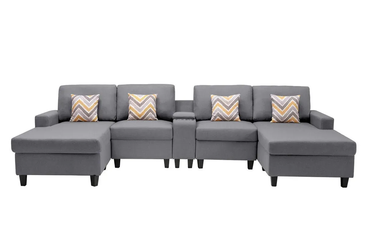 Nolan - Fabric 5 Piece Sectional Sofa With Interchangeable Legs