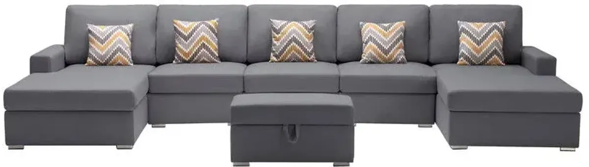 Nolan - Fabric 6 Piece Sectional Sofa With Pillows And Interchangeable Legs