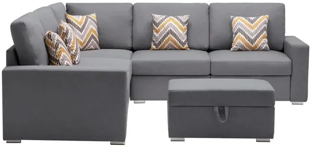 Nolan - Fabric 6 Piece Sectional Sofa With Pillows And Interchangeable Legs